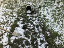 Prüfbereich am Muldenzulauf