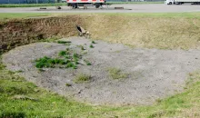 Versickerungsmulde mit technischem Filtersand